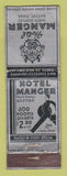 Matchbook Cover - Hotel Manger Boston MA FEDERAL LONG WORN