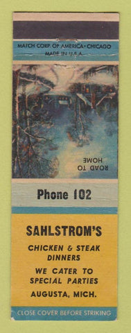 Matchbook Cover - Sahlstrom's Restaurant Augusta MI