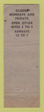 Matchbook Cover - Sahlstrom's Restaurant Augusta MI