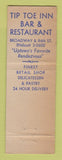 Matchbook Cover - Tip Toe Inn New York City WORN