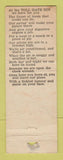 Matchbook Cover - Toll Gate Inn Bluffton IN WORN