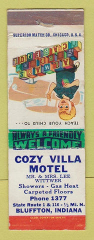 Matchbook Cover - Cozy Villa Motel Bluffton IN WEAR