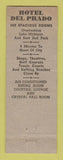 Matchbook Cover - Hotel Del Prado Chicago IL WEAR