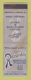 Matchbook Cover - Ricarrdo's Restaurant Chicago IL WORN