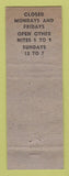 Matchbook Cover - Sahlstrom's Restaurant Augusta MI
