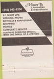 Matchbook Cover - Matchbook Cover Mister T's Limo San Francisco CA  40 Strike