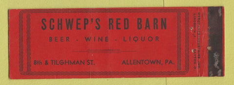 Matchbook Cover - Schwep's Red Barn Allentown PA MERCHANTS WEAR Full Length
