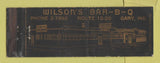 Matchbook Cover - Wilson's BBQ Gary IN WORN Full Length
