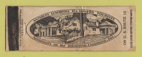 Matchbook Cover - Naaman's Claymore DE restaurant WORN Full Length