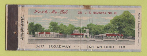 Matchbook Cover - Park Mo Tel San Antonio TX WEAR Full Length