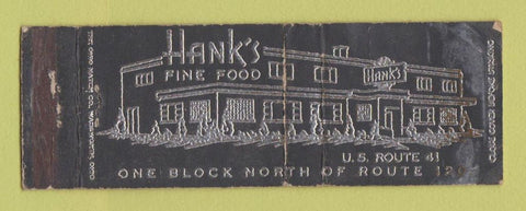 Matchbook Cover - Hank's Restaurant WORN Full Length