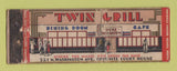 Matchbook Cover - Twin Grill Scranton PA FEDERAL LONG WORN Full Length