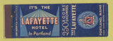 Matchbook Cover - Lafayette Hotel Portland ME
