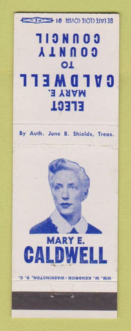 Matchbook Cover - Mary Caldwell County Council Election MD?