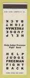 Matchbook Cover - Judge Freeman IL Illinois Charles?