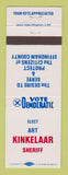 Matchbook Cover - Art Kinkelaar Sheriff Election Effingham County IL
