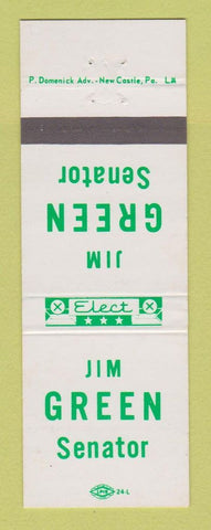 Matchbook Cover - Jim Green Senator Election New Castle PA