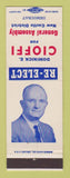 Matchbook Cover - Dominick Cioffi General Assembly Election New Castle PA