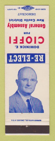 Matchbook Cover - Dominick Cioffi General Assembly Election New Castle PA