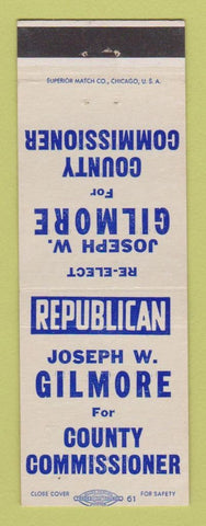 Matchbook Cover - Joseph Gilmore County Commissioner Election