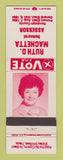 Matchbook Cover - Ruth Machetta Assessor Election 1984 Randolph County