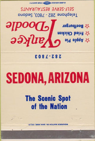 Matchbook Cover - Yankee Doodle Restaurant Sedona AZ 40 Strike