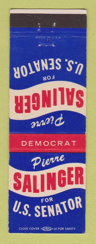 Matchbook Cover - Pierre Salinger US Senate Election CA California