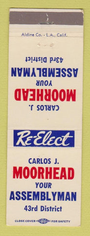Matchbook Cover - Carlos Moorhead Assemblyman Election CA? California