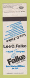 Matchbook Cover - Lee Falke Montgomery County OH Election