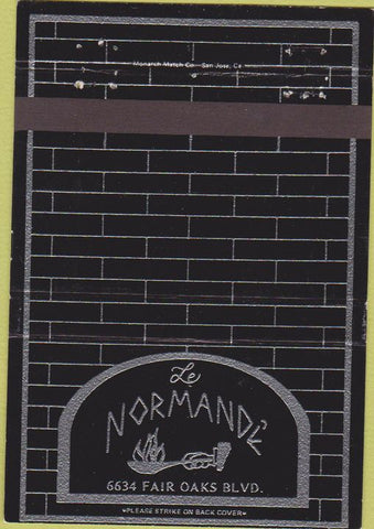 Matchbook Cover - Le Normande Sacramento CA 40 Strike