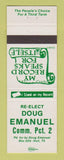 Matchbook Cover - Doug Emanuel Commissioner Election Hull TX
