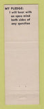 Matchbook Cover - Sid Lockley for Congress Election PA Pennsylvania
