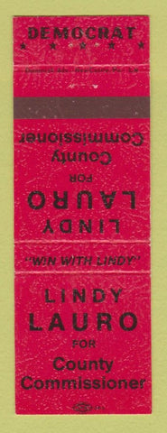 Matchbook Cover - Lindy Lauro for County Commissioner Election New Castle PA