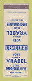 Matchbook Cover - Joseph Vrabel State Rep Election