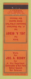 Matchbook Cover - Jos Beddy for Jr Vice Commander NY United Spanish Vets