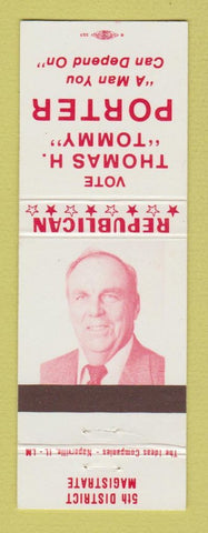 Matchbook Cover - Thomas Porter 5th District Magistrate Election