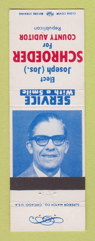 Matchbook Cover - Joseph Jos Schroeder County Auditor Election