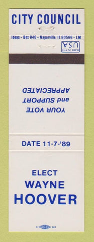Matchbook Cover - Wayne Hoover City Council Election 1989