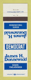 Matchbook Cover - James Donnewald State Treasurer Election