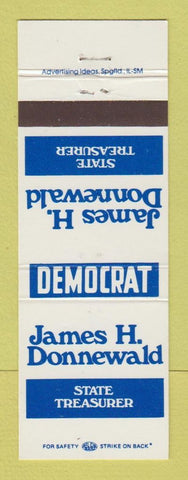 Matchbook Cover - James Donnewald State Treasurer Election
