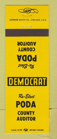 Matchbook Cover - John Poda for County Auditor Election