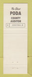 Matchbook Cover - John Poda for County Auditor Election