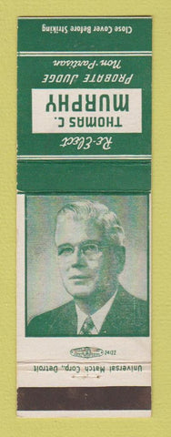 Matchbook Cover - Thomas Murphy Probate Judge Election