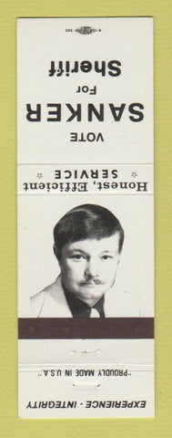 Matchbook Cover - Sanker for Sheriff Election