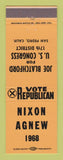Matchbook Cover - Richard Nixon Agnew for President 1968 San Pedro CA ORANGE