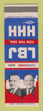 Matchbook Cover - Lyndon B Johnson For President Hubert H Humphrey