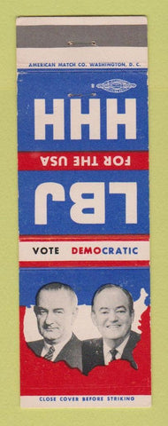 Matchbook Cover - Lyndon B Johnson For President Hubert H Humphrey