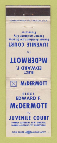 Matchbook Cover - Edward McDermott Juvenile Court Election