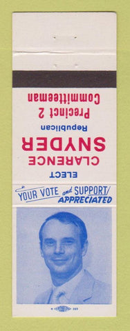 Matchbook Cover - Clarence Snyder Precinct 2 Committeman Election