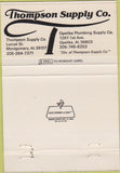 Matchbook Cover - Thompson Supply Plumbing Montgomery AL 40 Strike